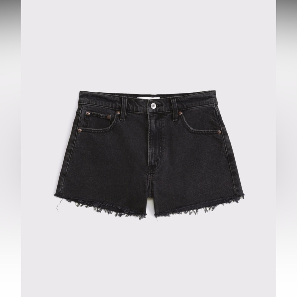 NWT Abercrombie high rise 90s cutoff shorts washed black